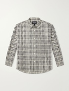 FrizmWORKS - Striped Crinkled Cotton-Blend Shirt - Gray