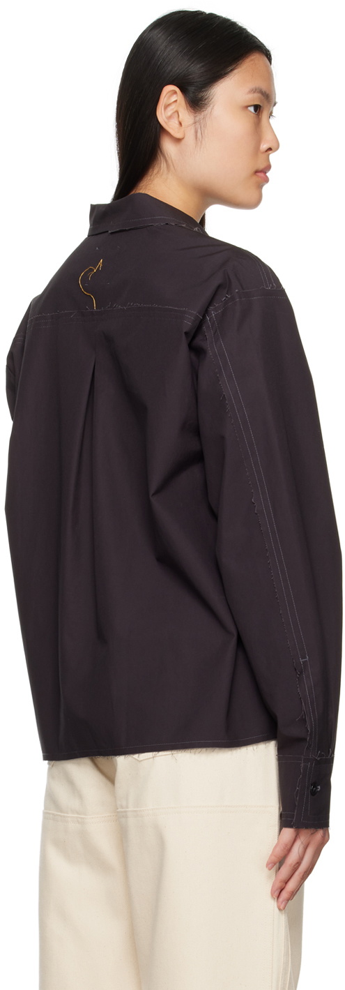 AIREI Black Deconstructed Shirt