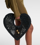 Jacquemus Spiaggia Coeur Small raffia top-handle bag