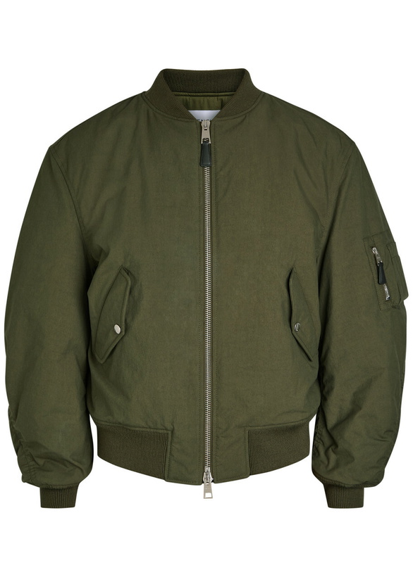 Photo: Givenchy Logo-print Cotton-blend Bomber Jacket Khaki