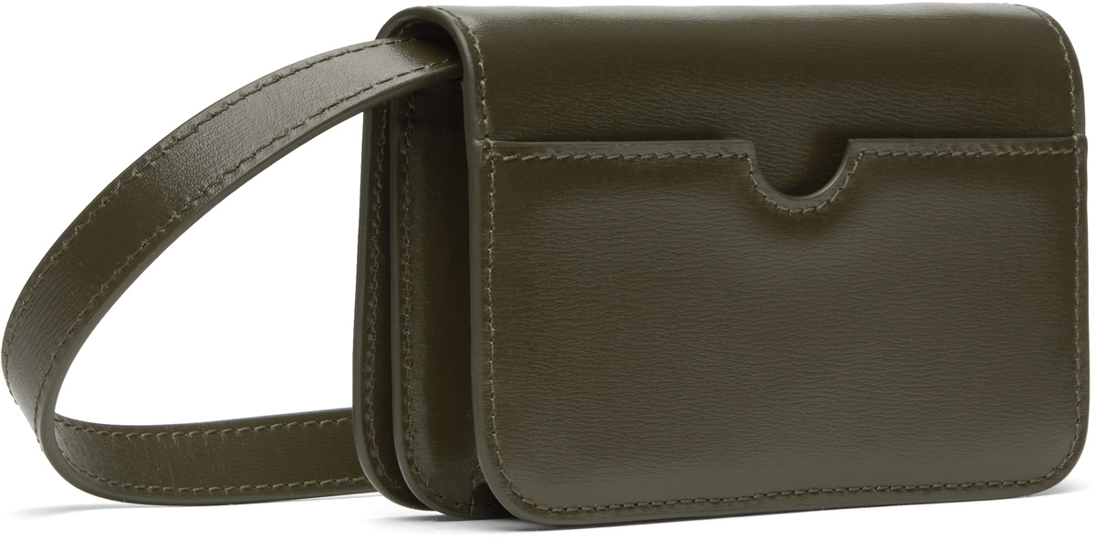 AMI Paris Khaki Ami de Coeur Strap Card Holder