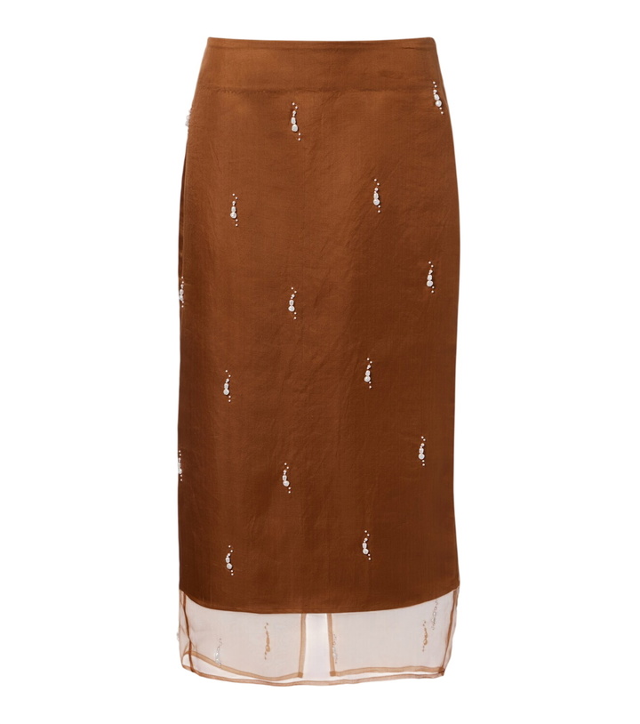 Photo: Róhe Embellished silk organza midi skirt