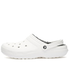 Crocs Classic Lined Clog in White/Grey