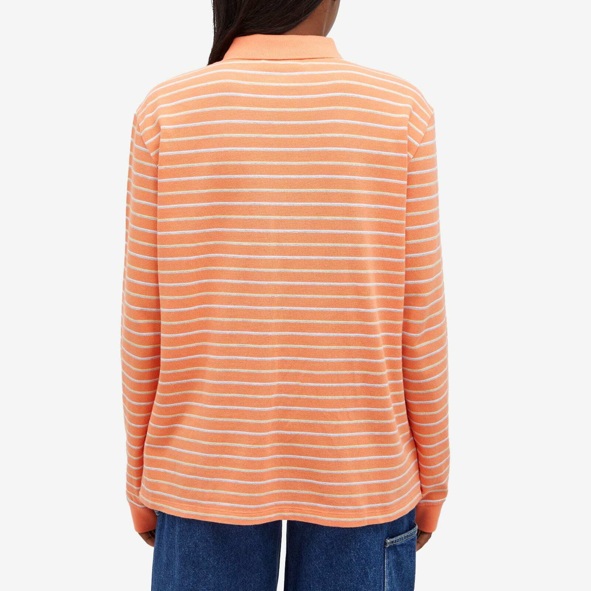Saks Potts Women's Serena Stripe Polo in Melon Stripe