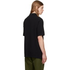 vowels Black Short Sleeve Pique Polo