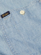 Polo Ralph Lauren - Logo-Appliquéd Cutaway-Collar Cotton-Chambray Shirt - Blue