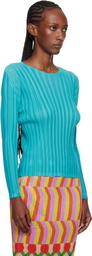 PLEATS PLEASE ISSEY MIYAKE Blue Rib Pleats January T-shirt