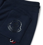 Moncler - Tapered Logo-Print Loopback Cotton-Jersey Sweatpants - Blue