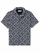 Orlebar Brown - Howell Camp-Collar Printed Cotton-Terry Shirt - Black