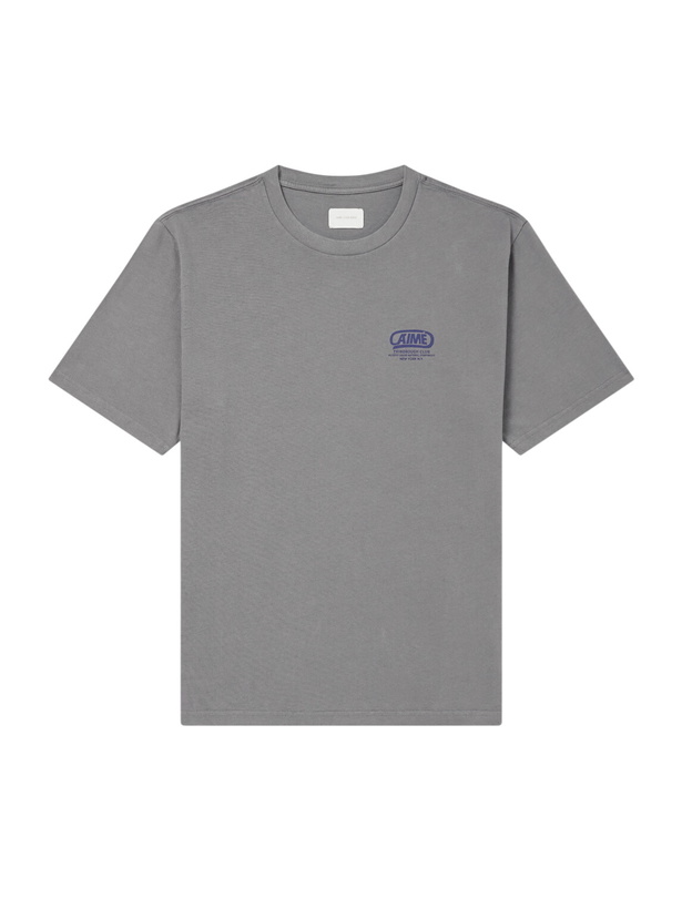 Photo: Aimé Leon Dore - Cycle Classic Logo-Print Cotton-Jersey T-Shirt - Gray