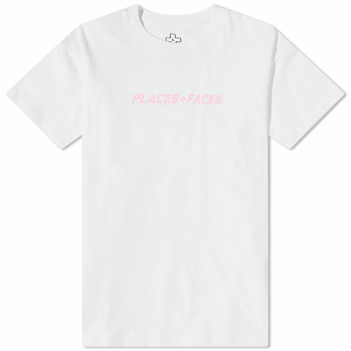 Photo: PLACES+FACES Men's Signature Logo T-Shirt in White/Pink