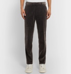 Ermenegildo Zegna - Dark-Grey Slim-Fit Cotton-Blend Corduroy Trousers - Gray