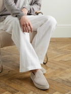 Mulo - Leather-Trimmed Suede Slip-On Sneakers - Neutrals