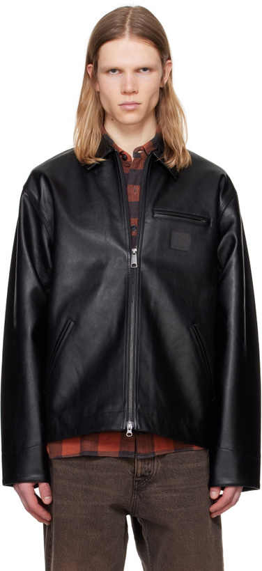 Photo: Carhartt Work In Progress Black Detroit Faux-Leather Jacket