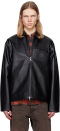 Carhartt Work In Progress Black Detroit Faux-Leather Jacket