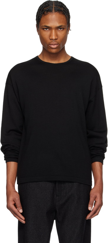 Photo: LEMAIRE Black Crew Neck Sweater