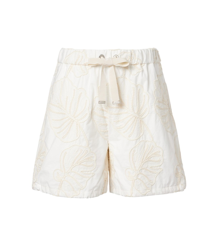 Photo: Moncler Embroidered cotton shorts