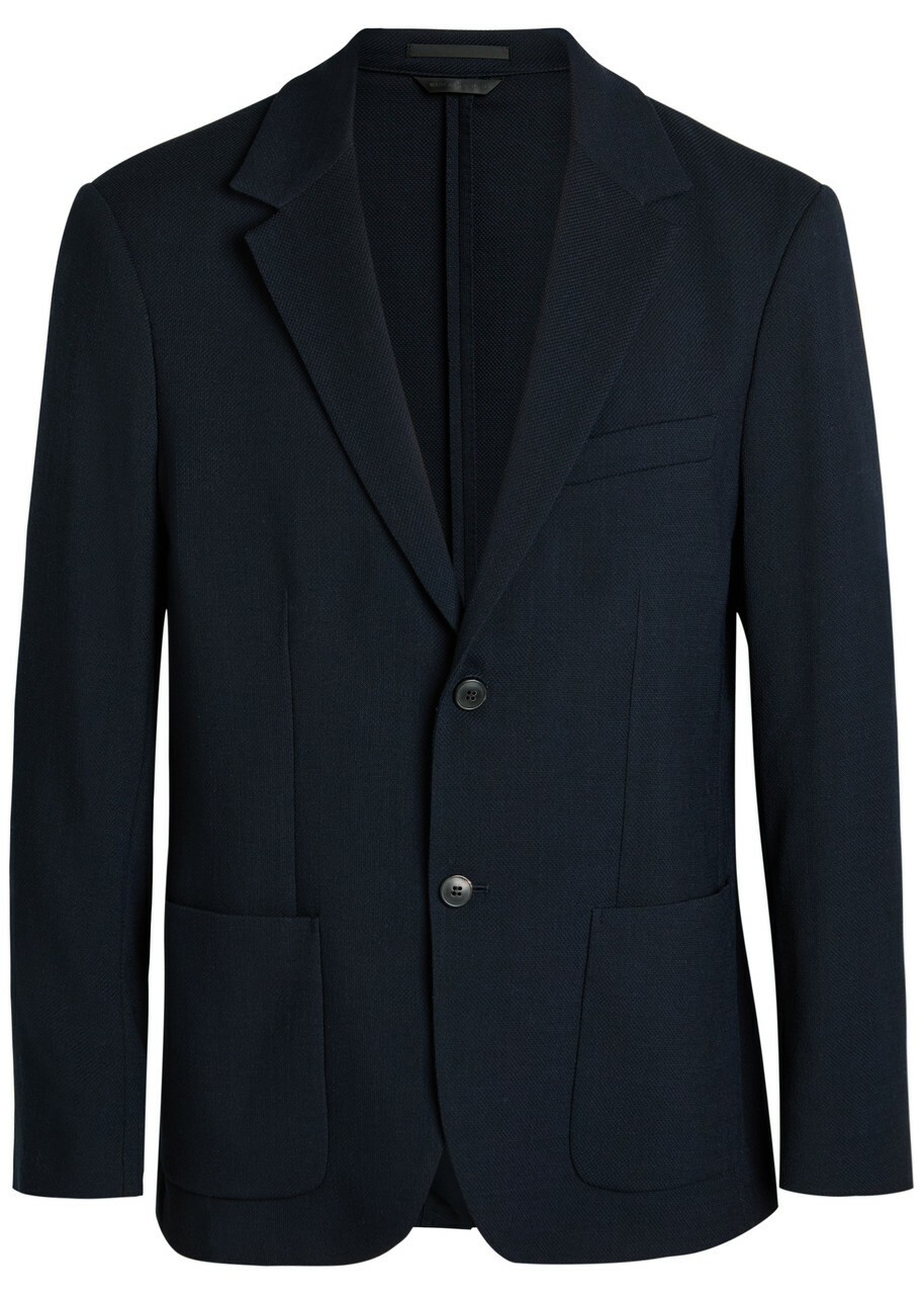 Sunspel Piqué Wool-blend Blazer Navy