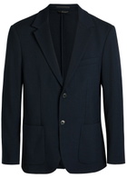 Sunspel Piqué Wool-blend Blazer Navy