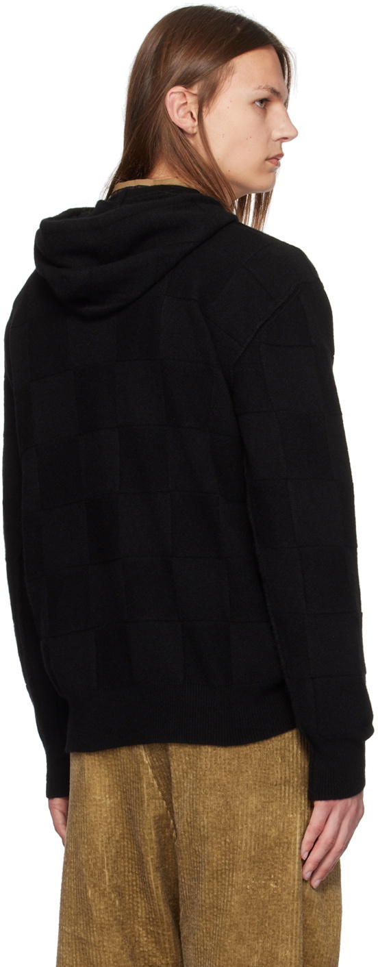 UMA WANG Black Check Hoodie