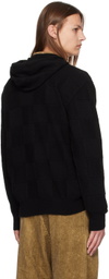 UMA WANG Black Check Hoodie