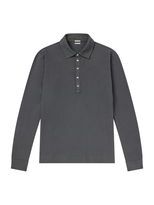 Photo: Massimo Alba - Raya Cotton-Jersey Polo Shirt - Gray
