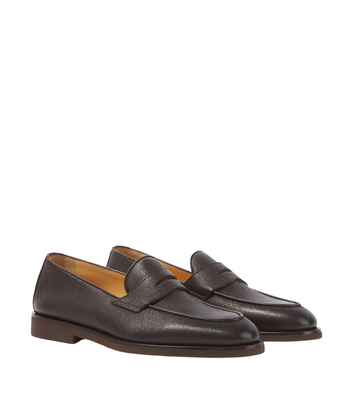 Photo: Brunello Cucinelli Leather penny loafers