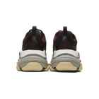 Balenciaga Black and Burgundy Triple S Sneakers