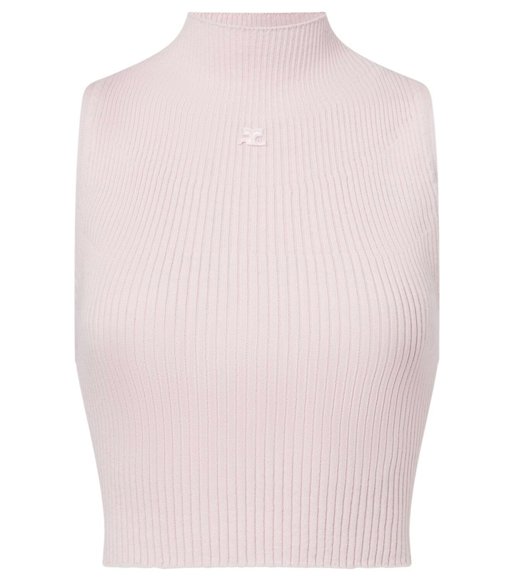 Photo: Courrèges Ribbed cotton and wool tank top