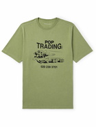 Pop Trading Company - Logo-Print Cotton-Jersey T-Shirt - Green