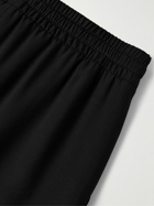 Fear of God - Wide-Leg Logo-Appliquéd Silk and Virgin Wool-Blend Twill Drawstring Trousers - Black