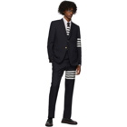 Thom Browne Red and White Oxford University Stripe Straight Fit Shirt