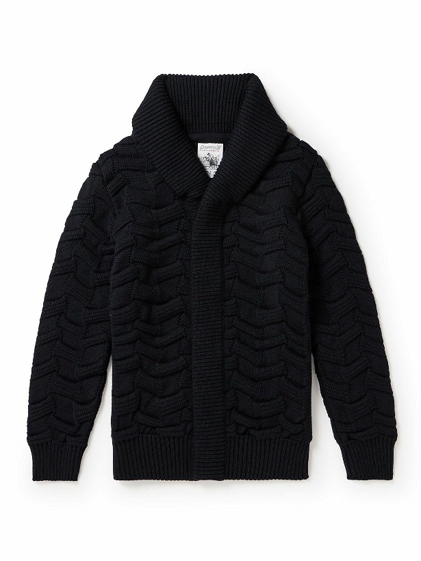 Photo: S.N.S Herning - Epigon-II Cable-Knit Wool Cardigan - Blue
