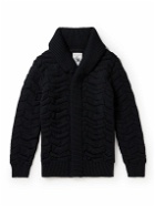 S.N.S Herning - Epigon-II Cable-Knit Wool Cardigan - Blue