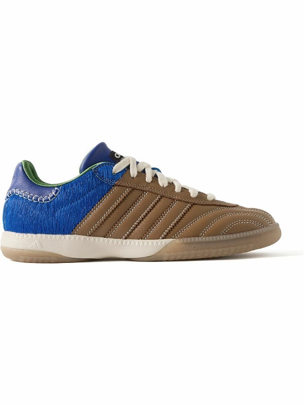Photo: adidas Originals - Wales Bonner Samba Millennium Panelled Leather and Calf Hair Sneakers - Brown