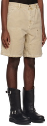 Carhartt Work In Progress Beige Double Knee Shorts