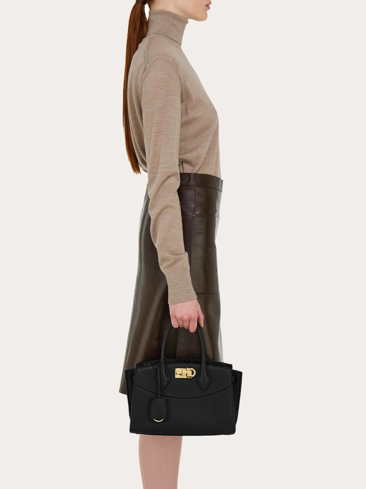 Ferragamo Womens New Ferragamo Studio Soft bag (M) in Black
