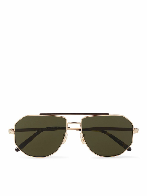 Photo: Brunello Cucinelli - Oliver Peoples Aviator-Style Gold-Tone Sunglasses