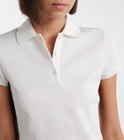 Gucci Web Stripe ribbed-knit cropped polo shirt
