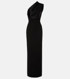 Solace London Gracie one-shoulder satin-trimmed gown