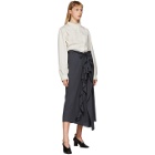 Lemaire Grey Ruffle Skirt