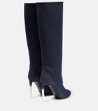 Tom Ford Bleached denim knee-high boots
