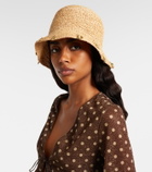 Oséree Embellished raffia bucket hat