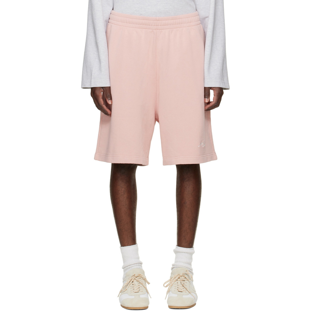 Acne Studios Pink Embroidered Logo Shorts