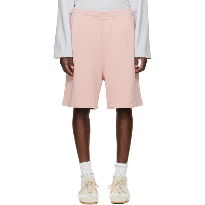 Photo: Acne Studios Pink Embroidered Logo Shorts