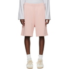 Acne Studios Pink Embroidered Logo Shorts