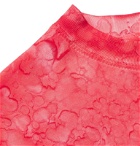 Heron Preston - Embroidered Logo-Print Tie-Dyed Cotton-Jersey T-Shirt - Pink
