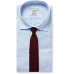 Etro - Light-Blue Slim-Fit Striped Slub Cotton and Linen-Blend Shirt - Blue