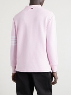 Thom Browne - Striped Cotton-Piqué Polo Shirt - Pink