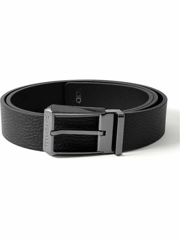 Photo: FERRAGAMO - 3cm Gancini Reversible Leather Belt - Black